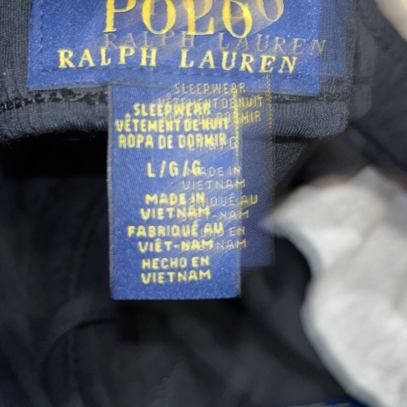 New POLO RALPH Sleep Lauren Size Large Black Pony Logo Men's Jogger Pants - Picture 5 of 5
